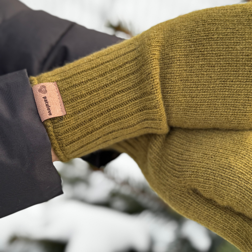 rękawiczki damskie wełniane oliwkowe